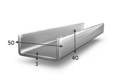 Швеллер гнутый 50 x 40 x 3