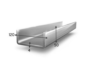 Швеллер стальной 120х50х4 мм