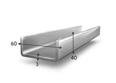 Швеллер гнутый 60х40х3 мм